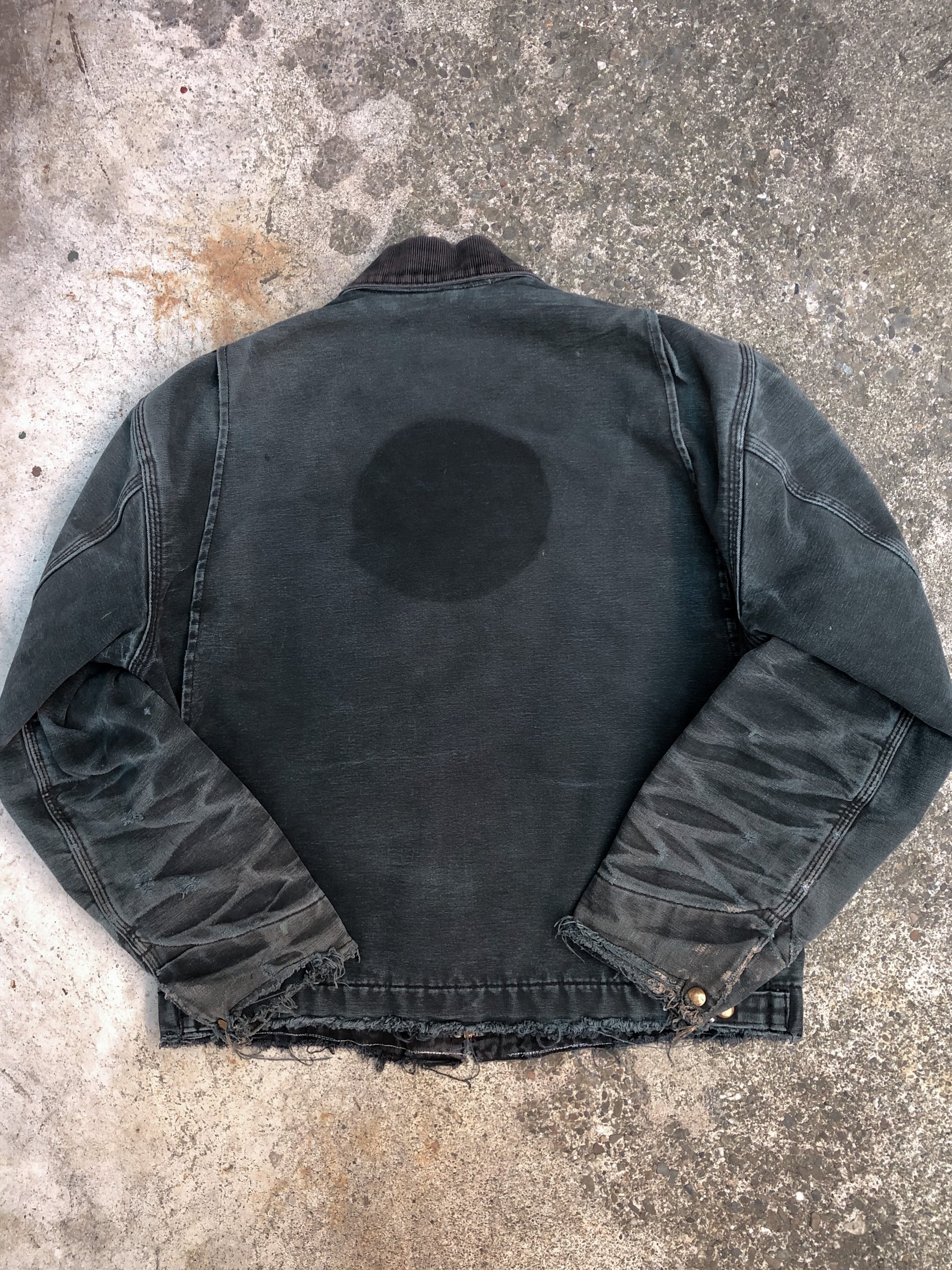 1990s Carhartt Faded Black Lined Work Jacket (M)