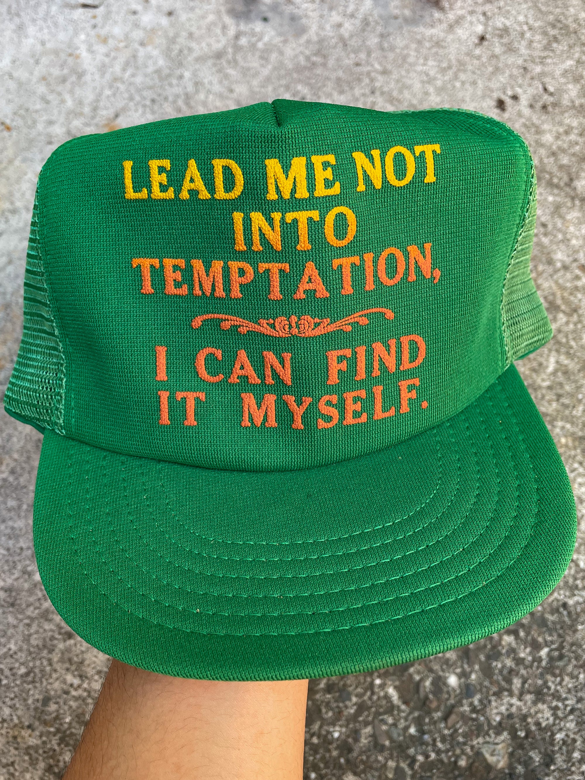 1980s “Lead Me Not Into Temptation…” Trucker Hat