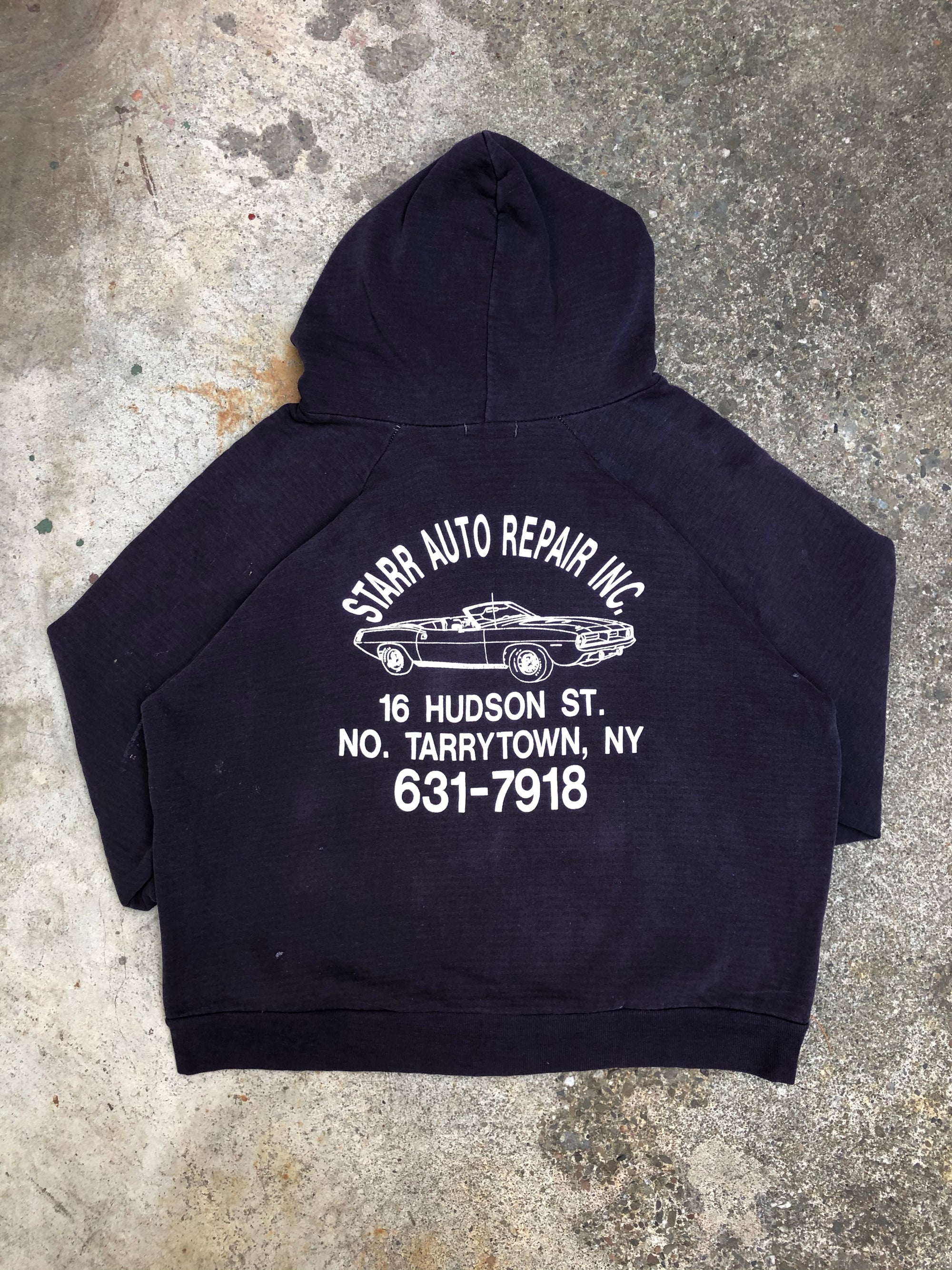 1980s Faded “Starr Auto Repair” Thermal Zip Up Hoodie