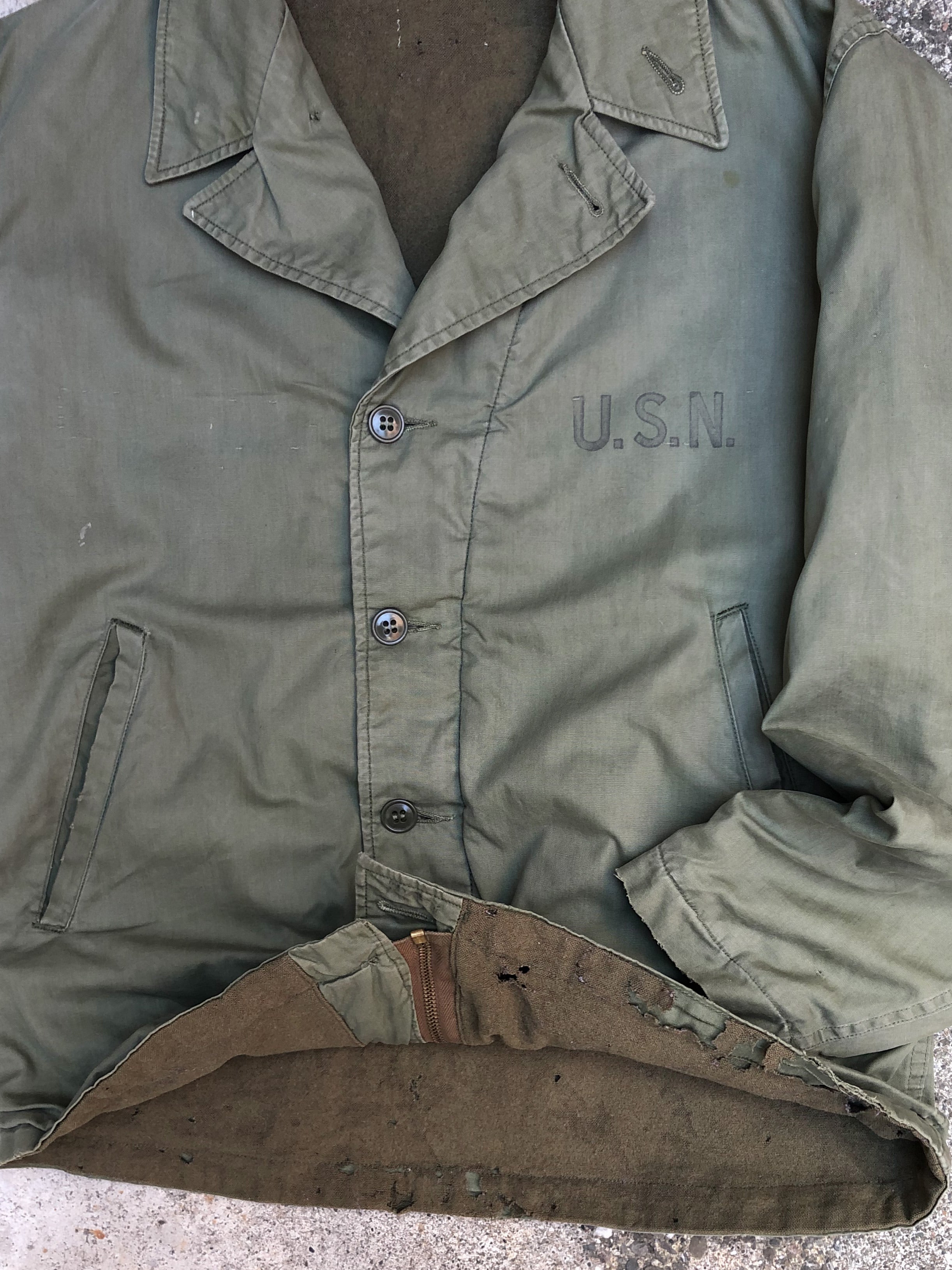 1950s Faded US Navy N4 Deck Jacket (M) – DAMAGED GLITTER