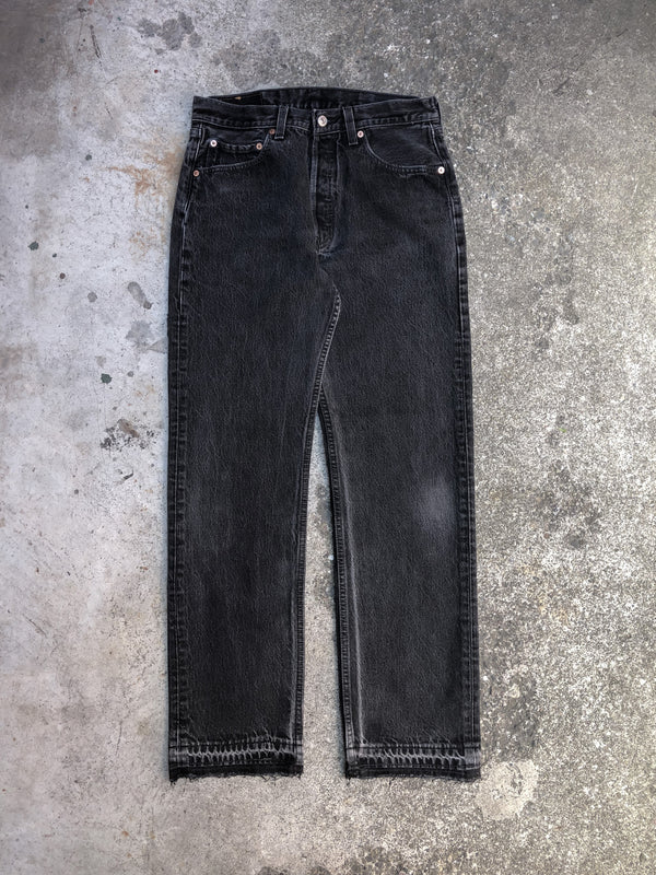 1990s Levis Faded Black 501 Released Hem (30X30)