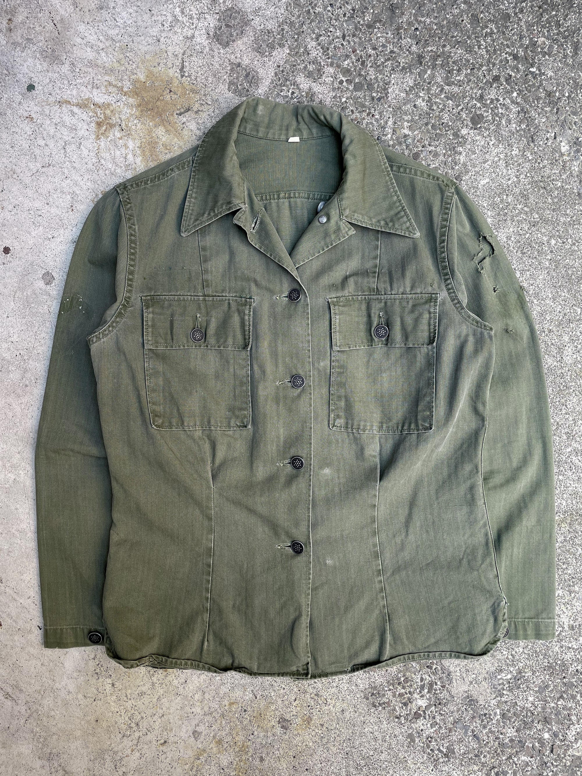 1940s/50s Faded Army Green HBT 13-Star Shirt