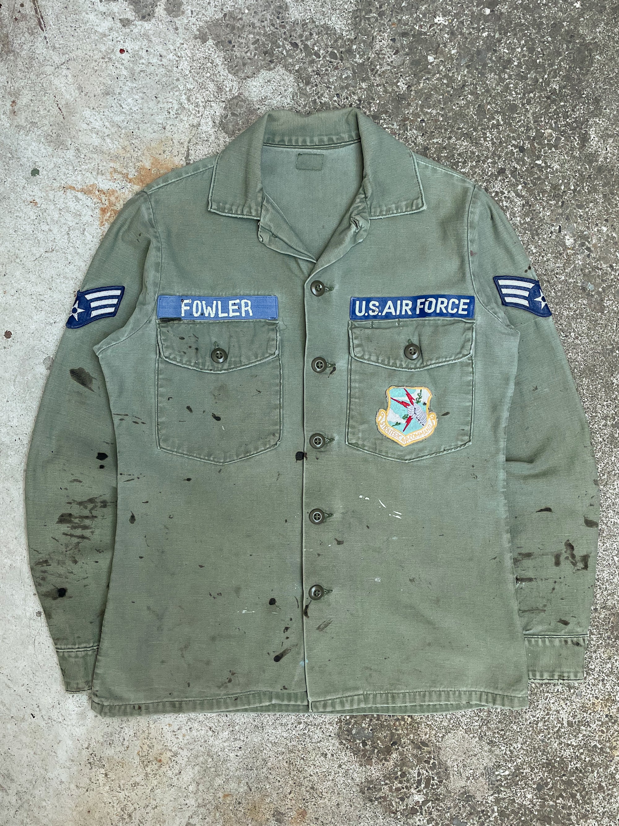 1970s OG-107 Patch Military Shirt (S/M)