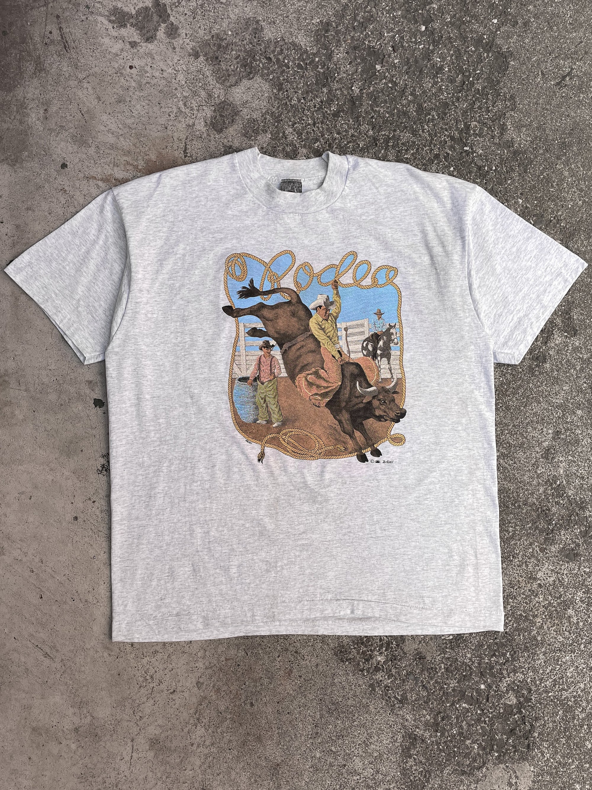 1990s “Rodeo” Heather Grey Single Stitched Tee