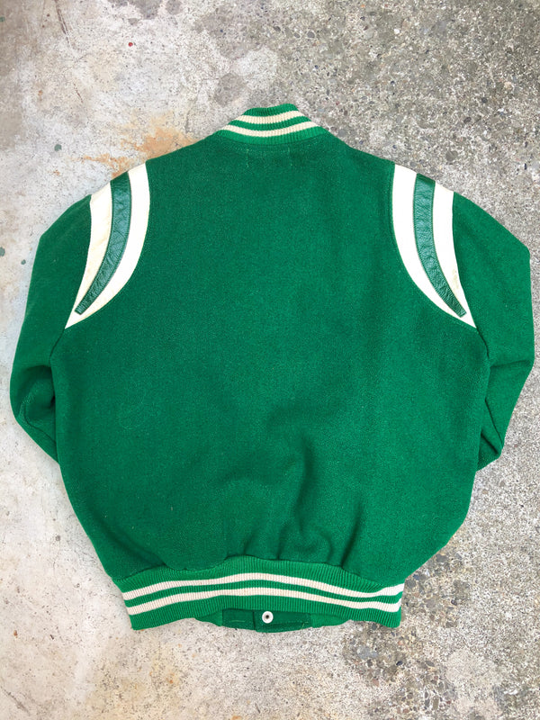 1960s Green Chain Stitch “H Varsity Club” Varsity Jacket