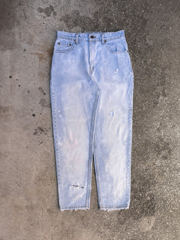 1990s Levi’s Repaired Bleach Blue 550 (27X27)