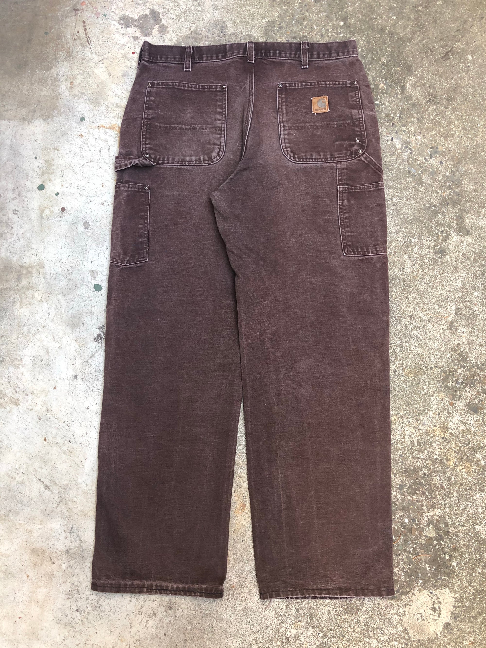 Carhartt B136 Dark Brown Double Front Knee Work Pants (34X31)