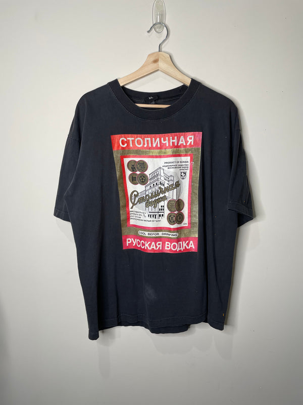 1990s/00s “Russian Vodka” Faded Tee (XL)