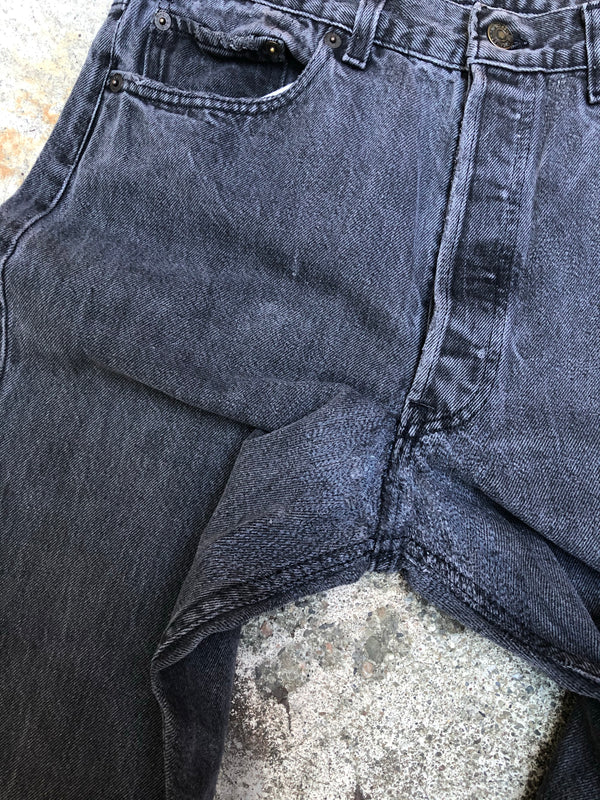 1990s Levis Repaired Faded Black 501 (32X34)