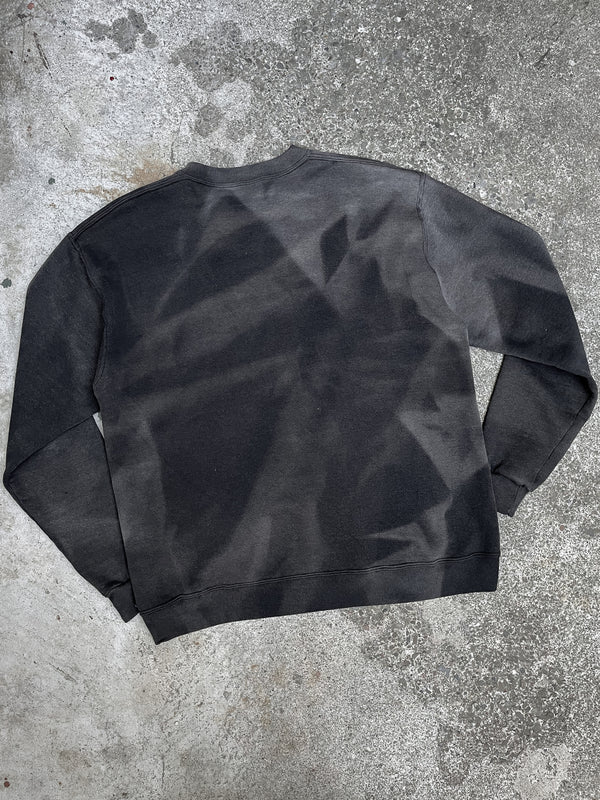 1980s Russell Sun Faded Black Blank Sweatshirt (L)