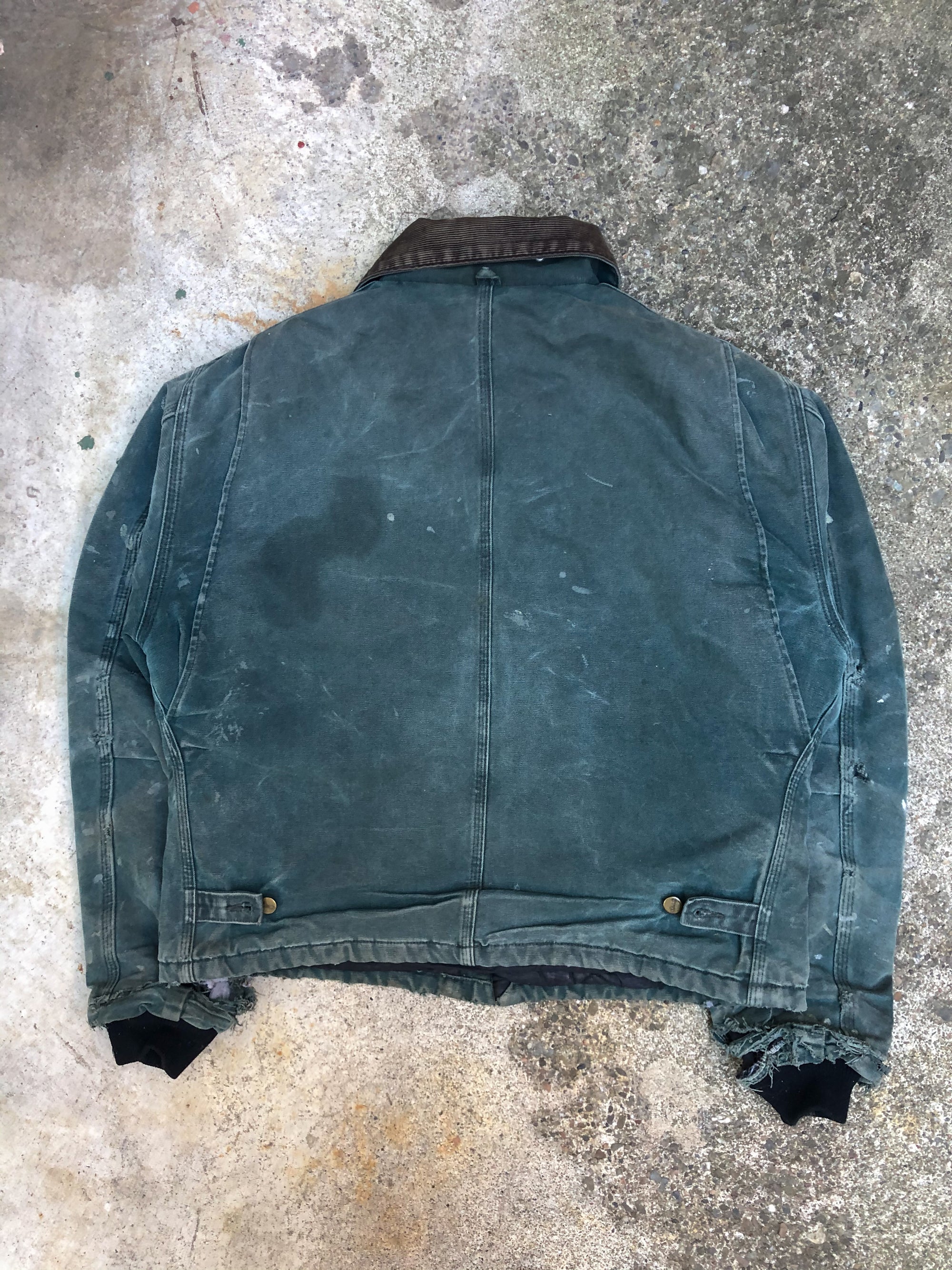 1990s Carhartt Thrashed Hunter Green Quilted Arctic Jacket (L)