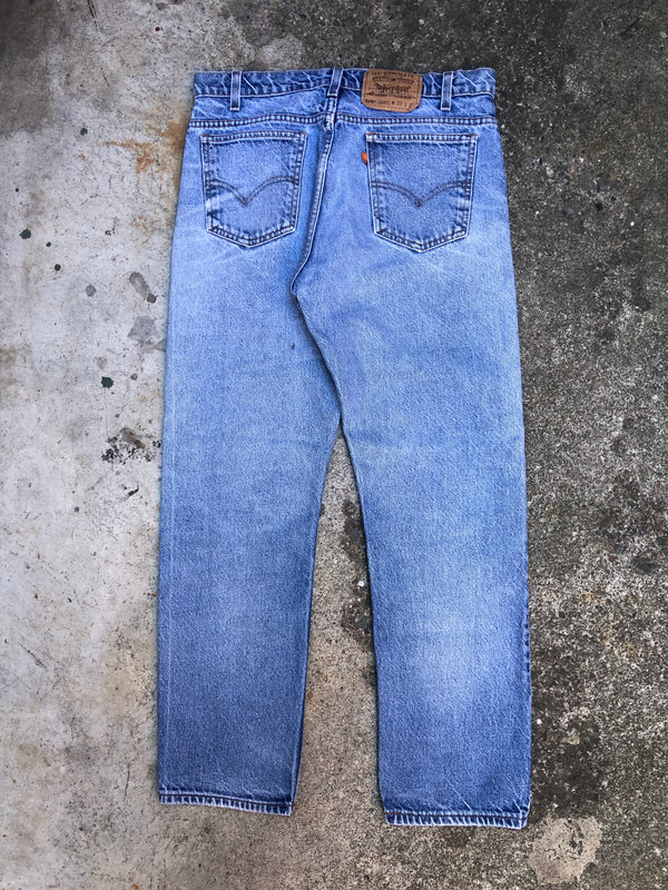 1990s Orange Tab Levis Paint Blue 505 (32X27)