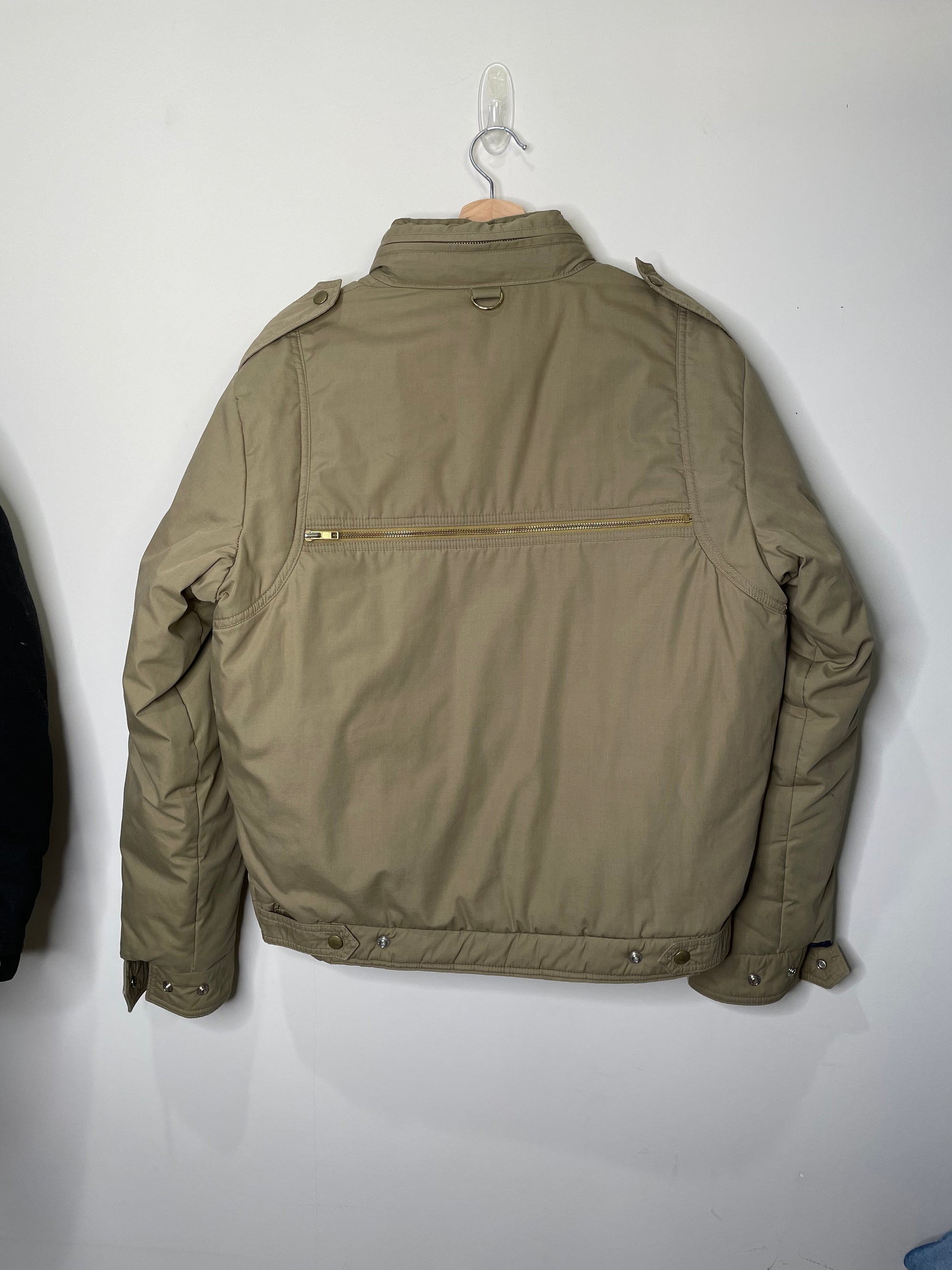 1980s Khaki Cargo Down Puffer Jacket (S/M)