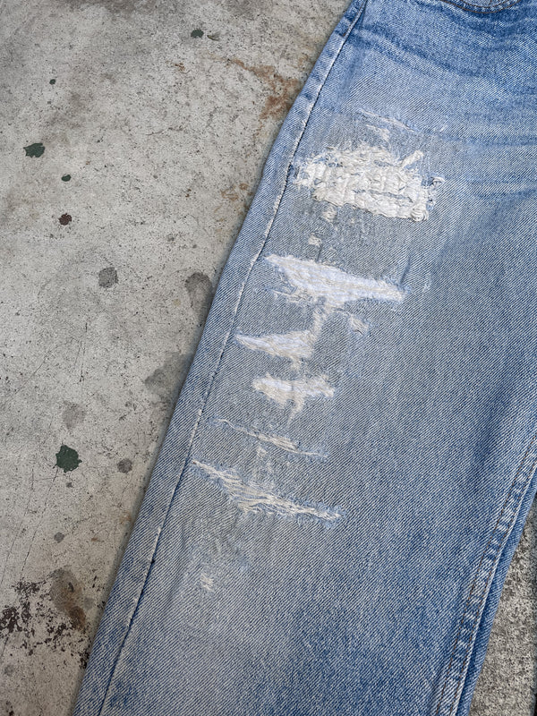 1980s/90s Levis Repaired Faded Blue 505 (33X31)