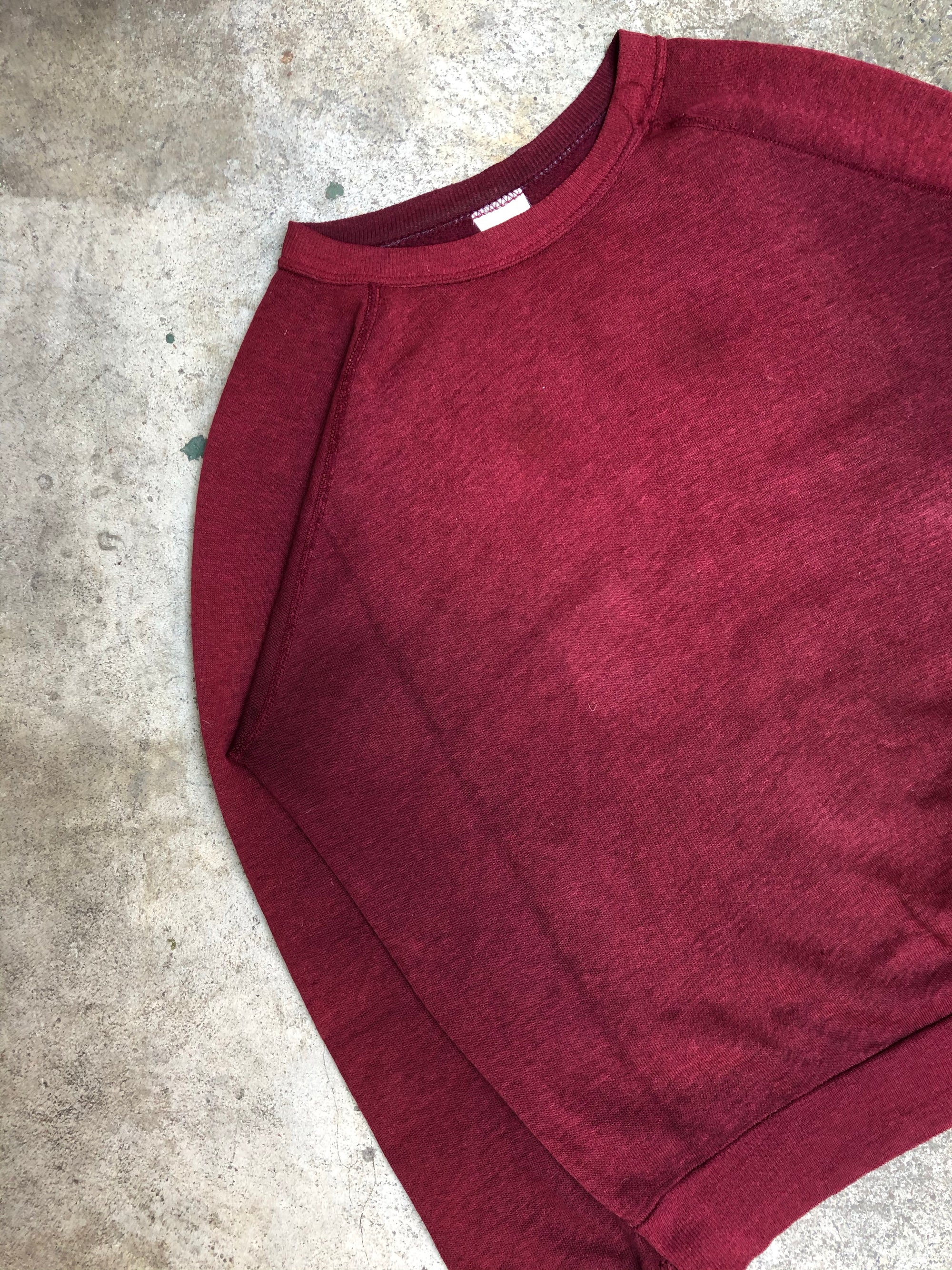 1980s Sun Faded Red Blank Raglan Sweatshirt