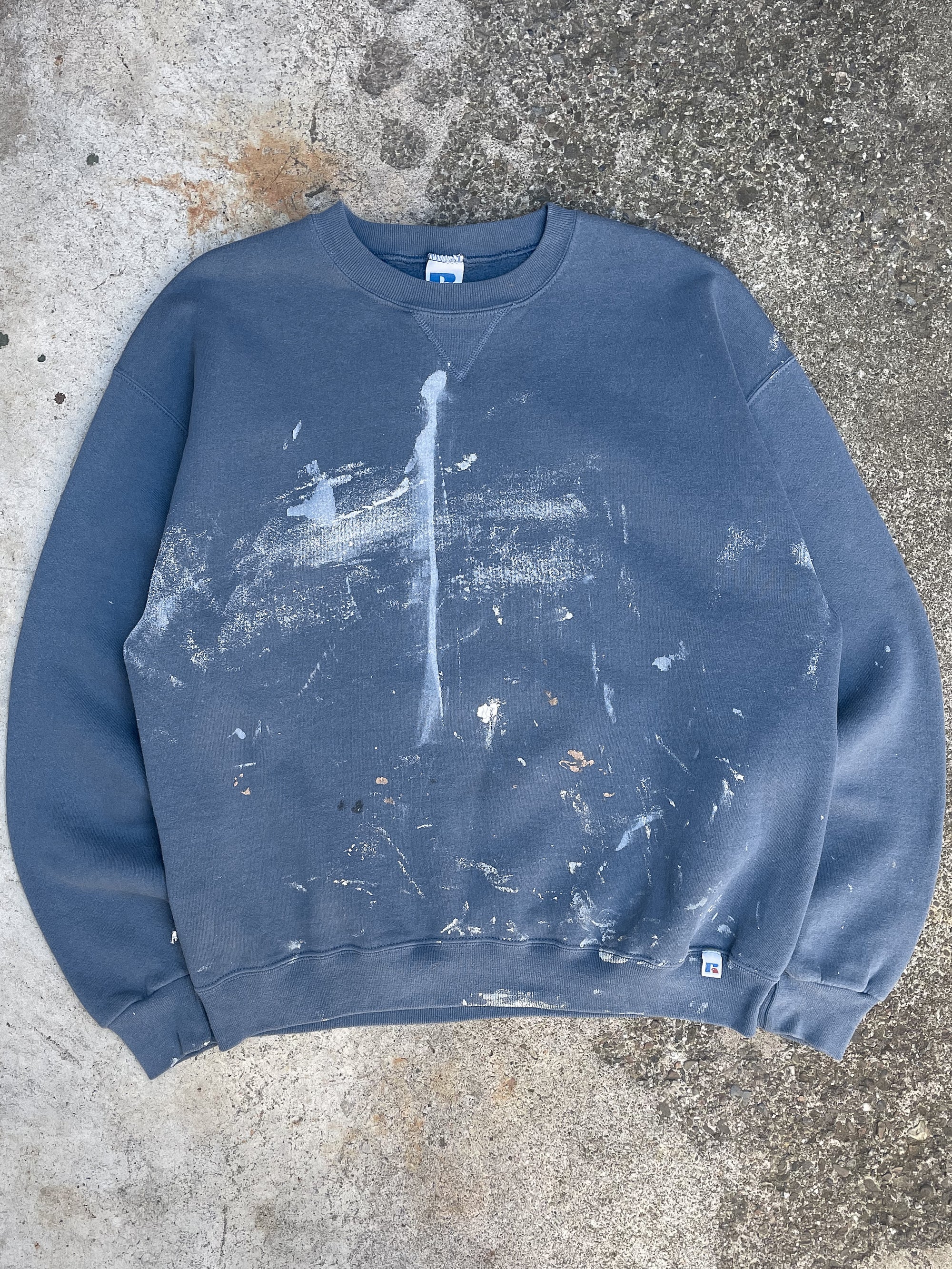 Vintage Russell Painted Faded Blue Sweatshirt