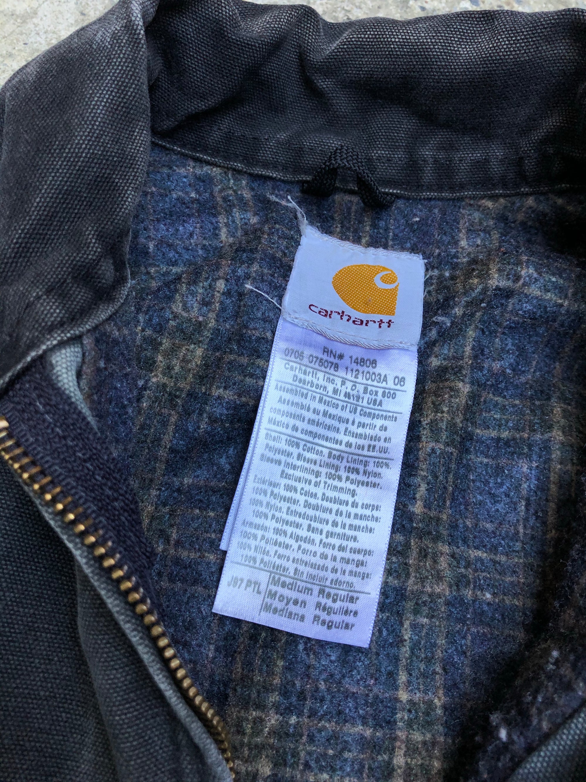 1990s Carhartt Faded Petrol Blue Lined Work Jacket