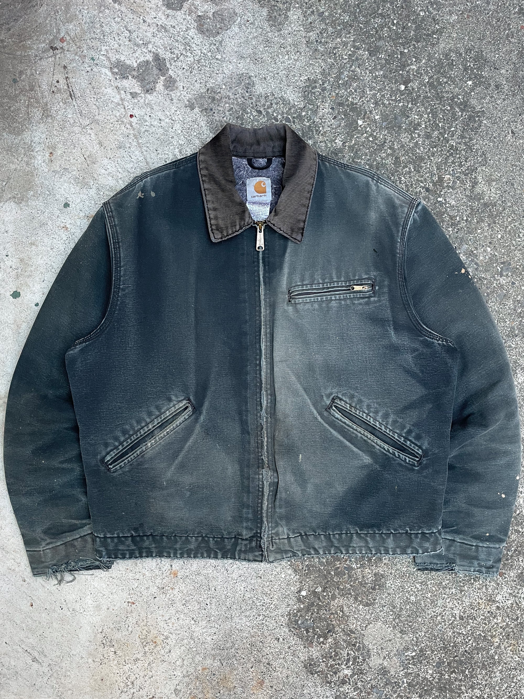 Carhartt Sun Faded Black Lined Work Jacket (L)