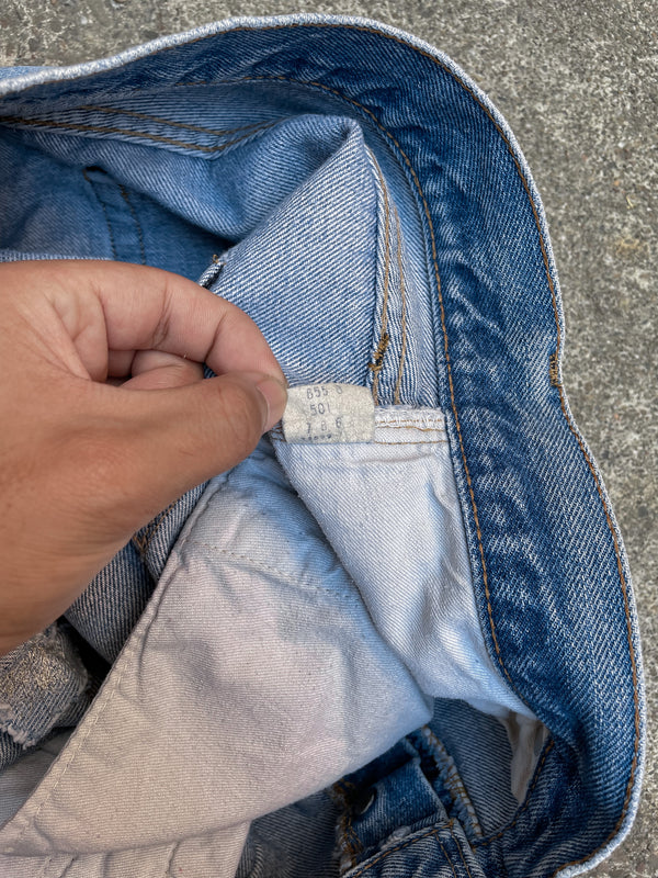 1970s Levi’s Repaired Faded Blue 501 Selvedge (33X31)