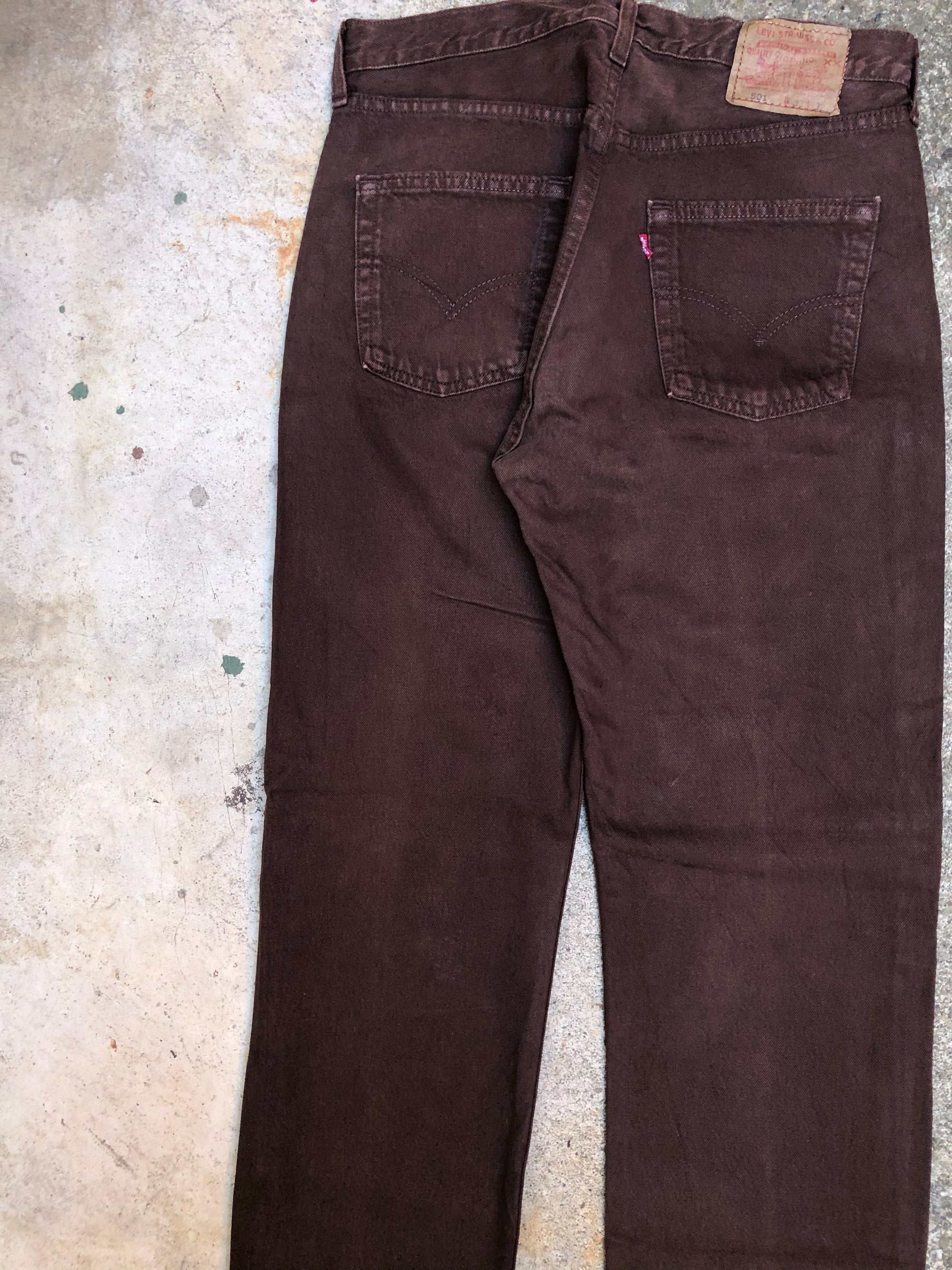 1990s Levis Faded Chocolate Brown 501 (32X32)