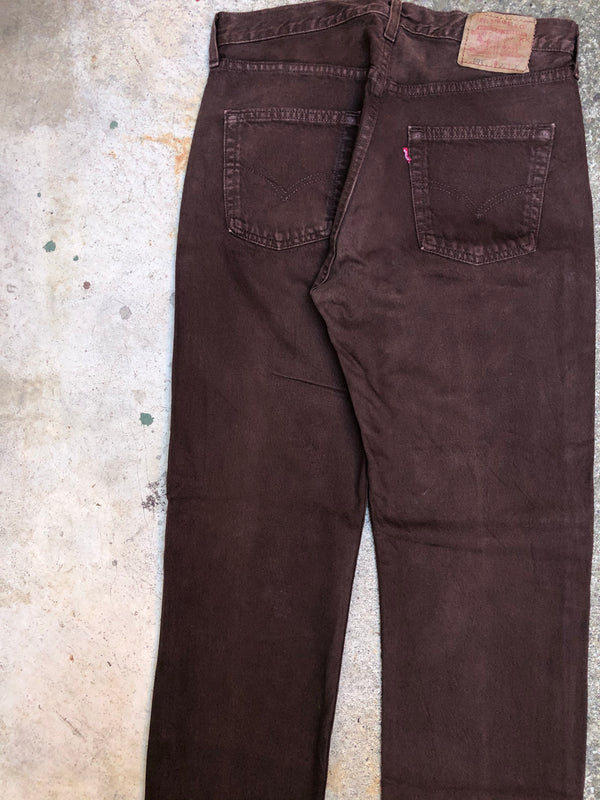 1990s Levis Faded Chocolate Brown 501 (32X32)