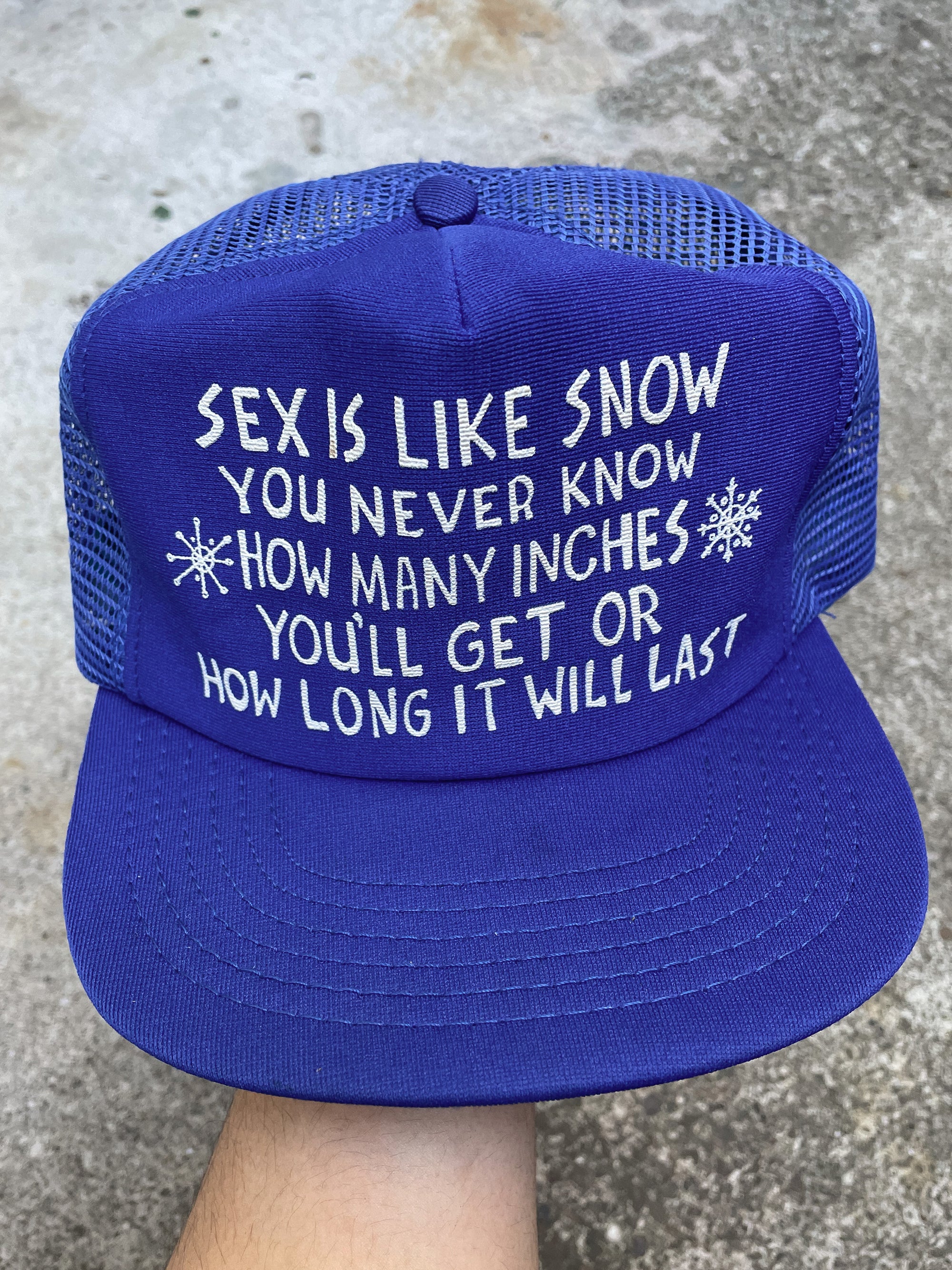 1980s “Sex Is Like Snow…” Trucker Hat