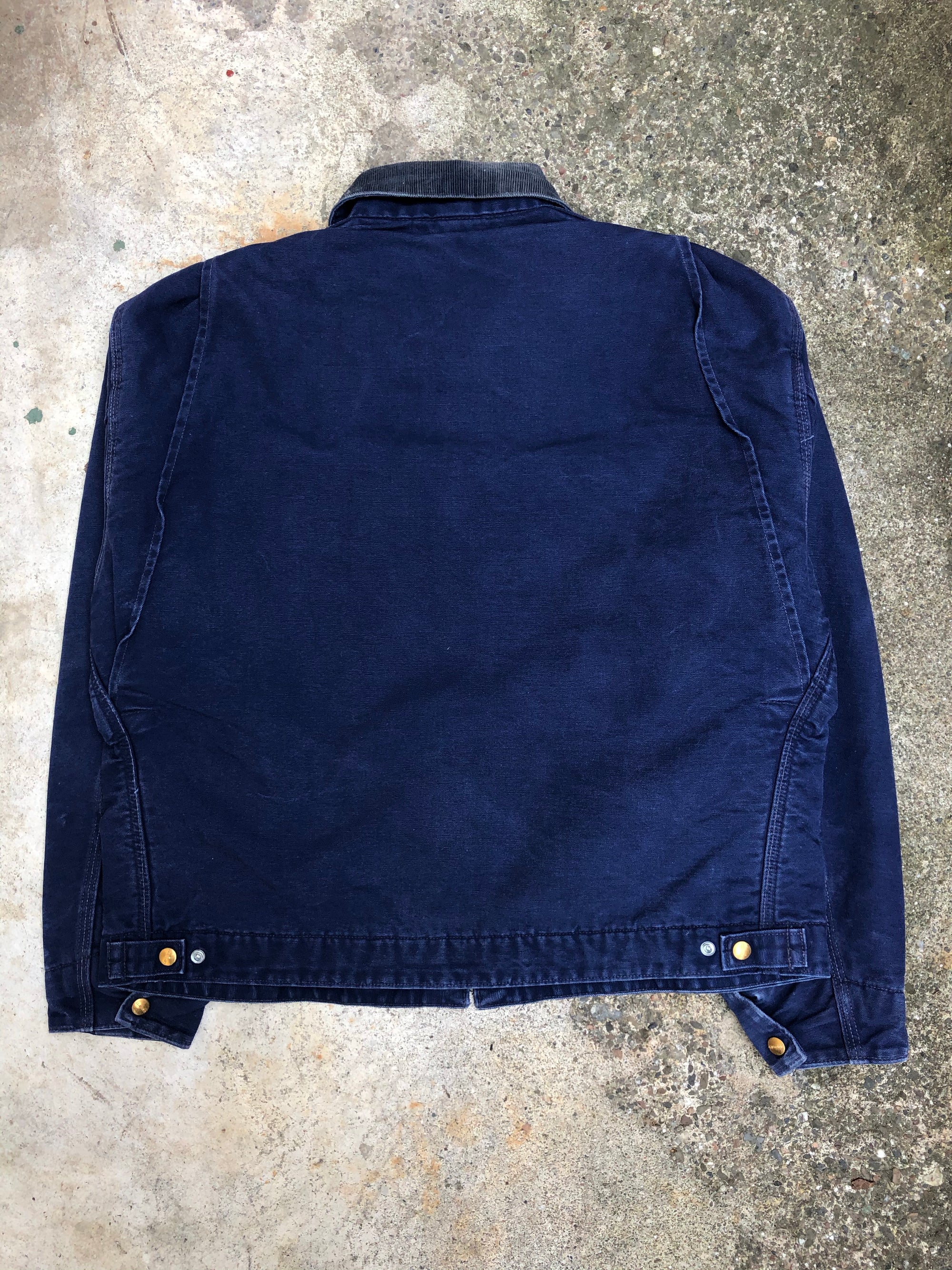 1990s Carhartt Navy Blue Lined Work Jacket (L/XL)