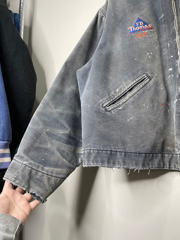 Carhartt “Rick” Painted Faded Petrol Blue Lined Work Jacket (L/XL)