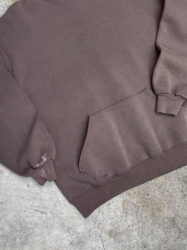 1990s Russell Faded Brown Blank Hoodie