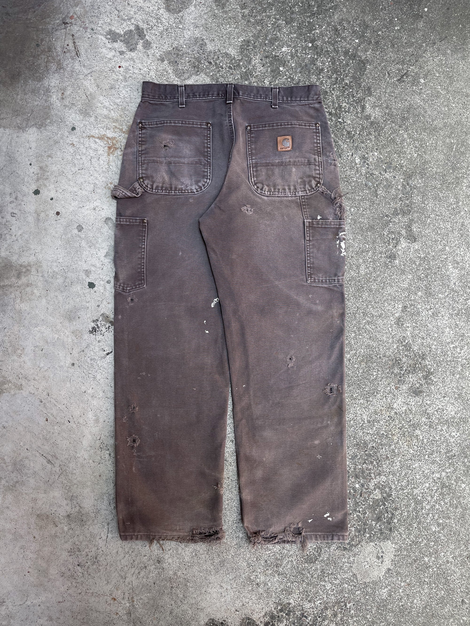 Carhartt B136 Dark Brown Double Front Knee Work Pants (31X28)