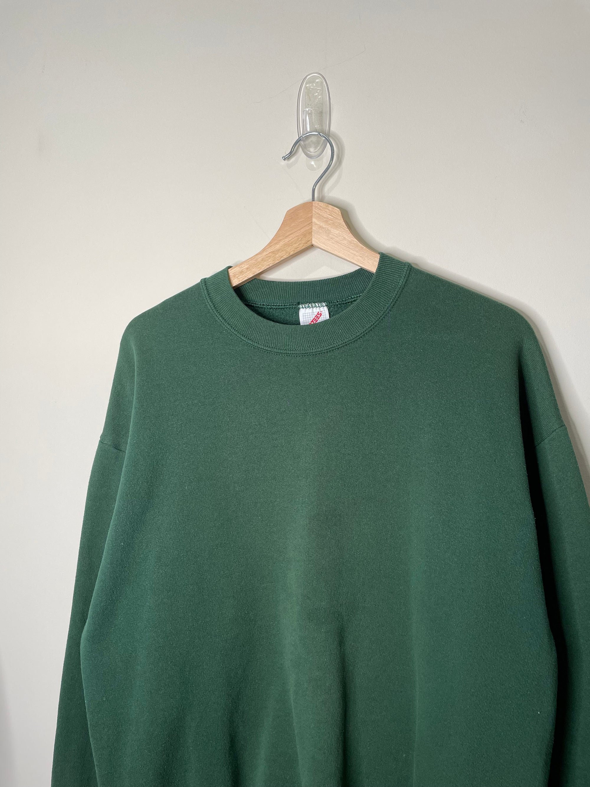 1980s Faded Green Blank Sweatshirt (M/L)