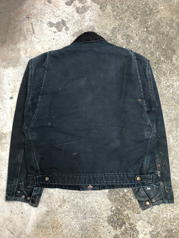 1990s Carhartt Faded Black Lined Work Jacket