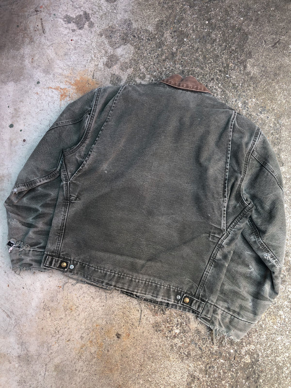 Vintage Carhartt Faded Moss Green Lined Work Jacket (M)