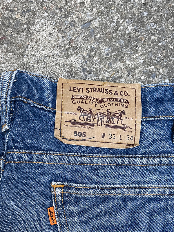 1990s Orange Tab Levi’s Faded Blue 505 (32X33)