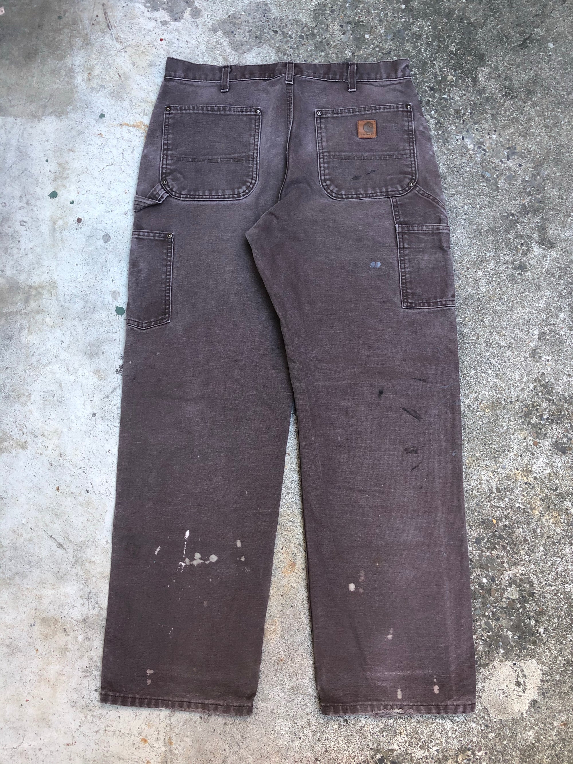 Carhartt B136 Dark Brown Double Front Knee Work Pants (34X30)