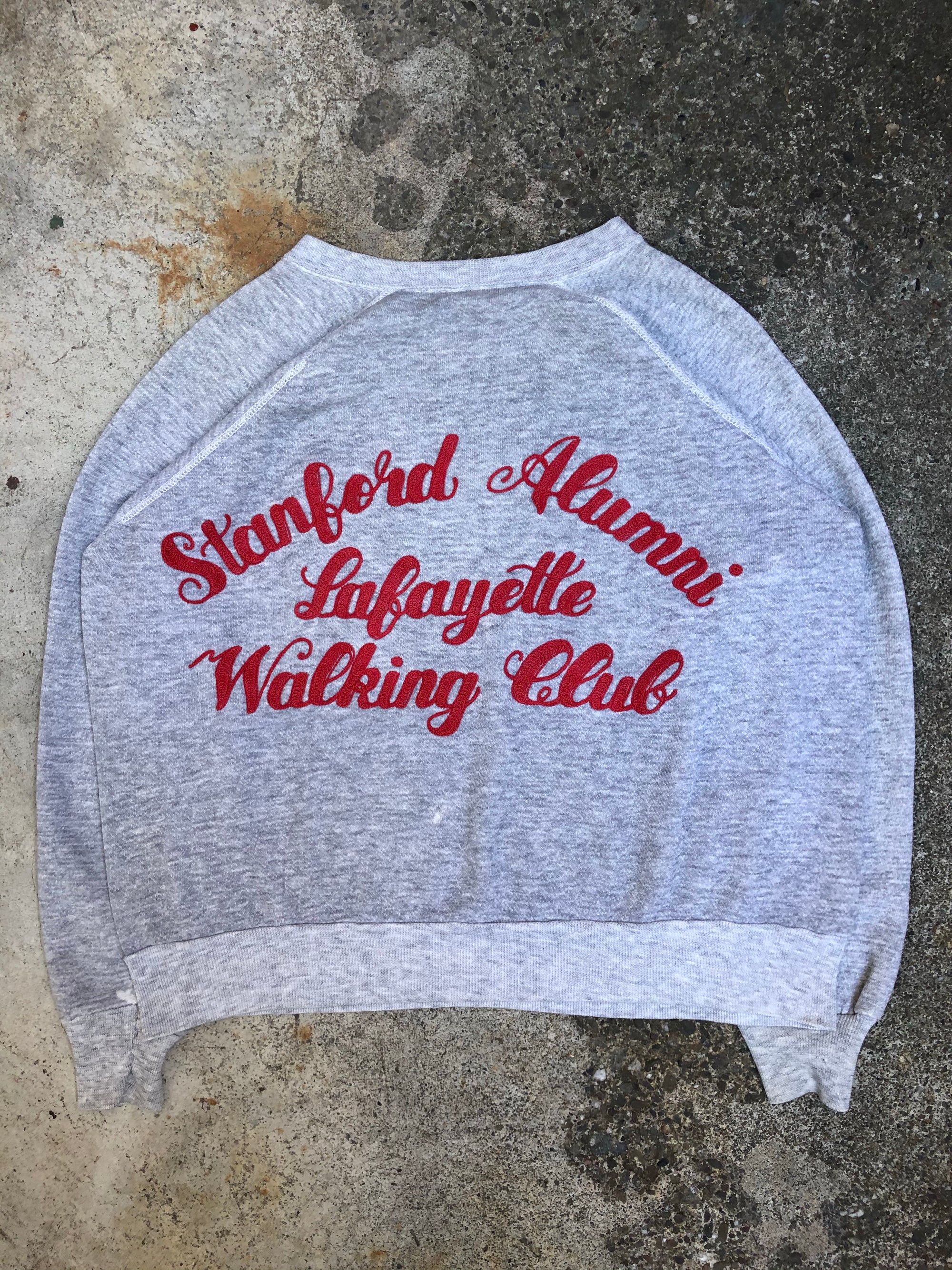 1960s Chain Stitch “Stanford Alumni Lafayette Walking Club” Raglan Sweatshirt