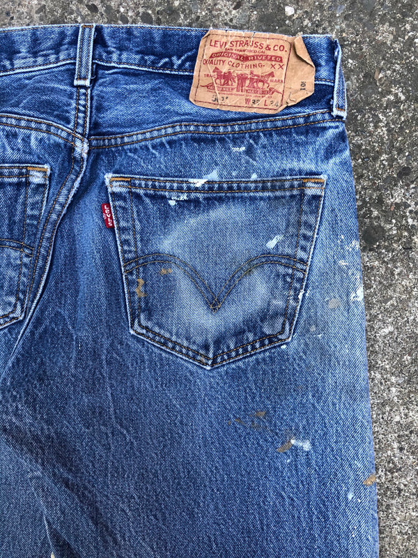 1990s Levis 501 Worn In Blue Painter (31X29)