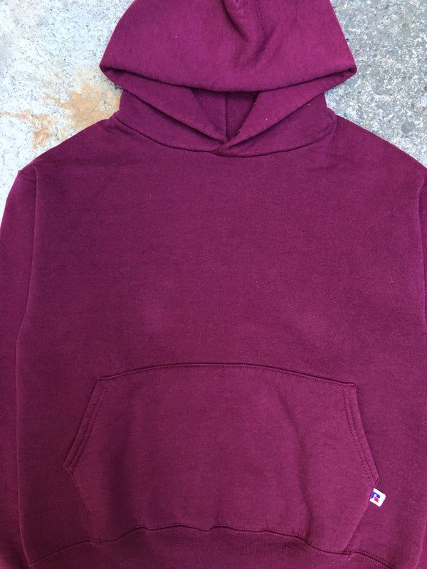 1980s Russell Burgundy Blank Hoodie