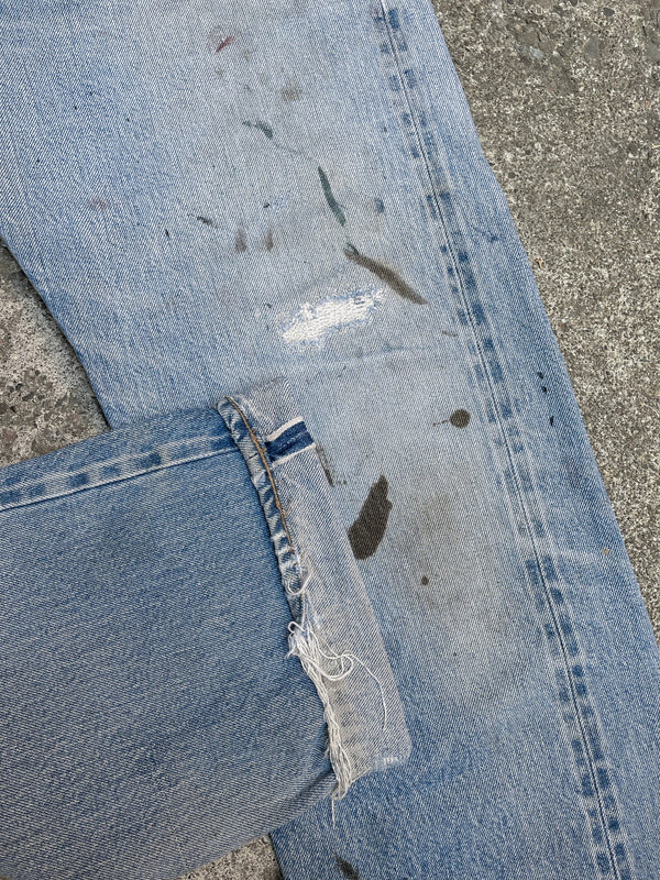 1970s Levi’s Repaired Faded Blue 501 Selvedge (33X31)