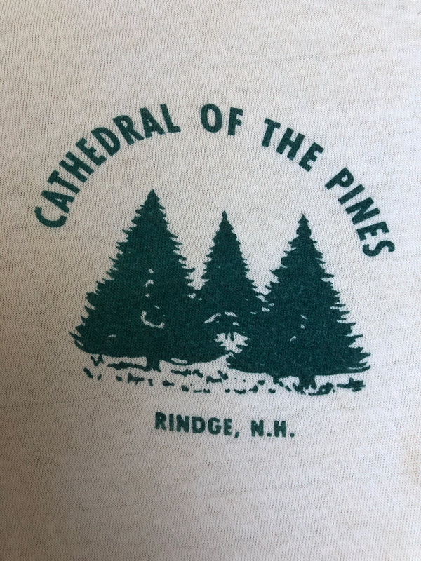 1970s Single Stitched “Cathedral of the Pines” Ringer Tee