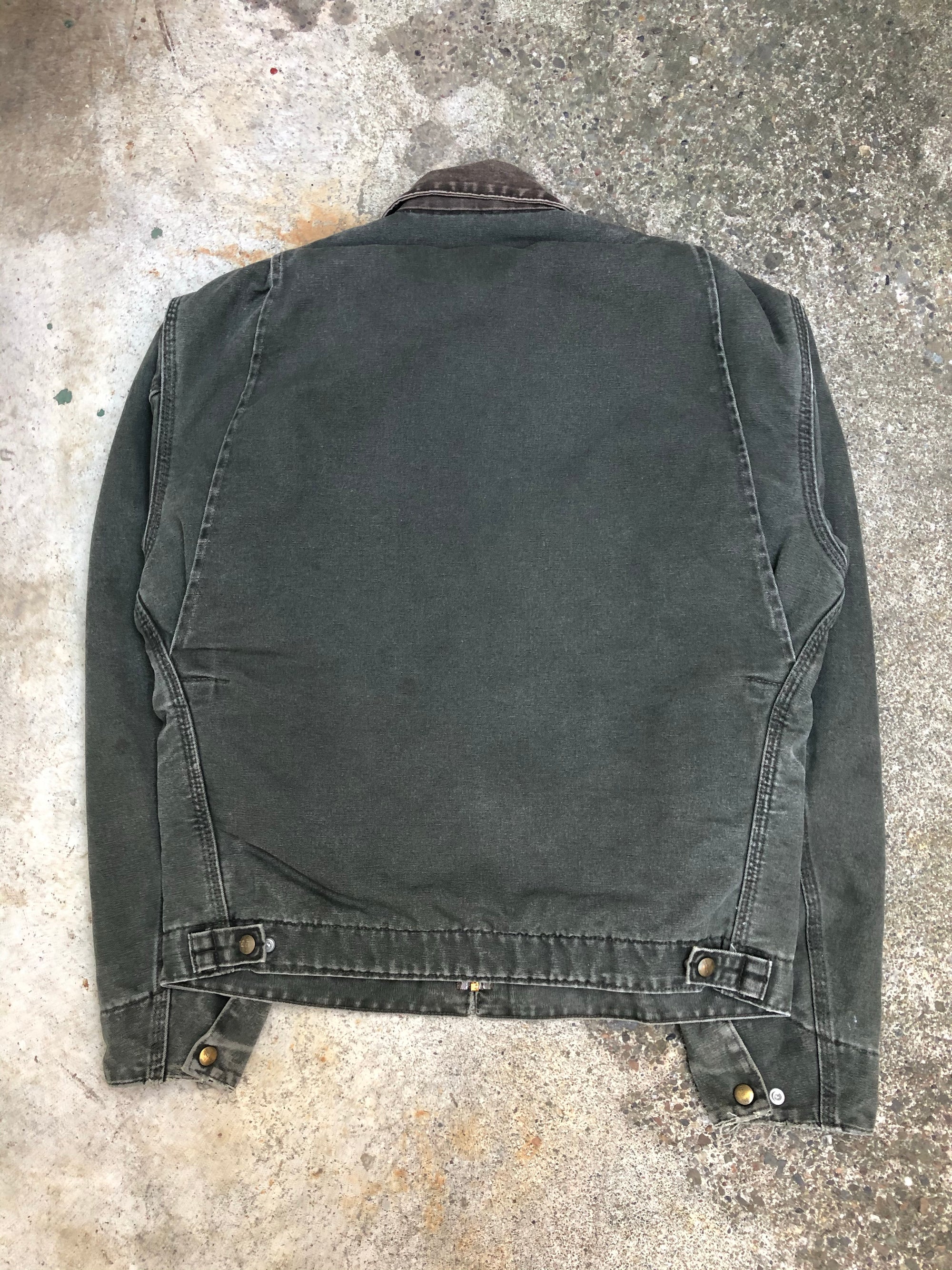 1990s Carhartt Faded Moss Green Lined Work Jacket (M)