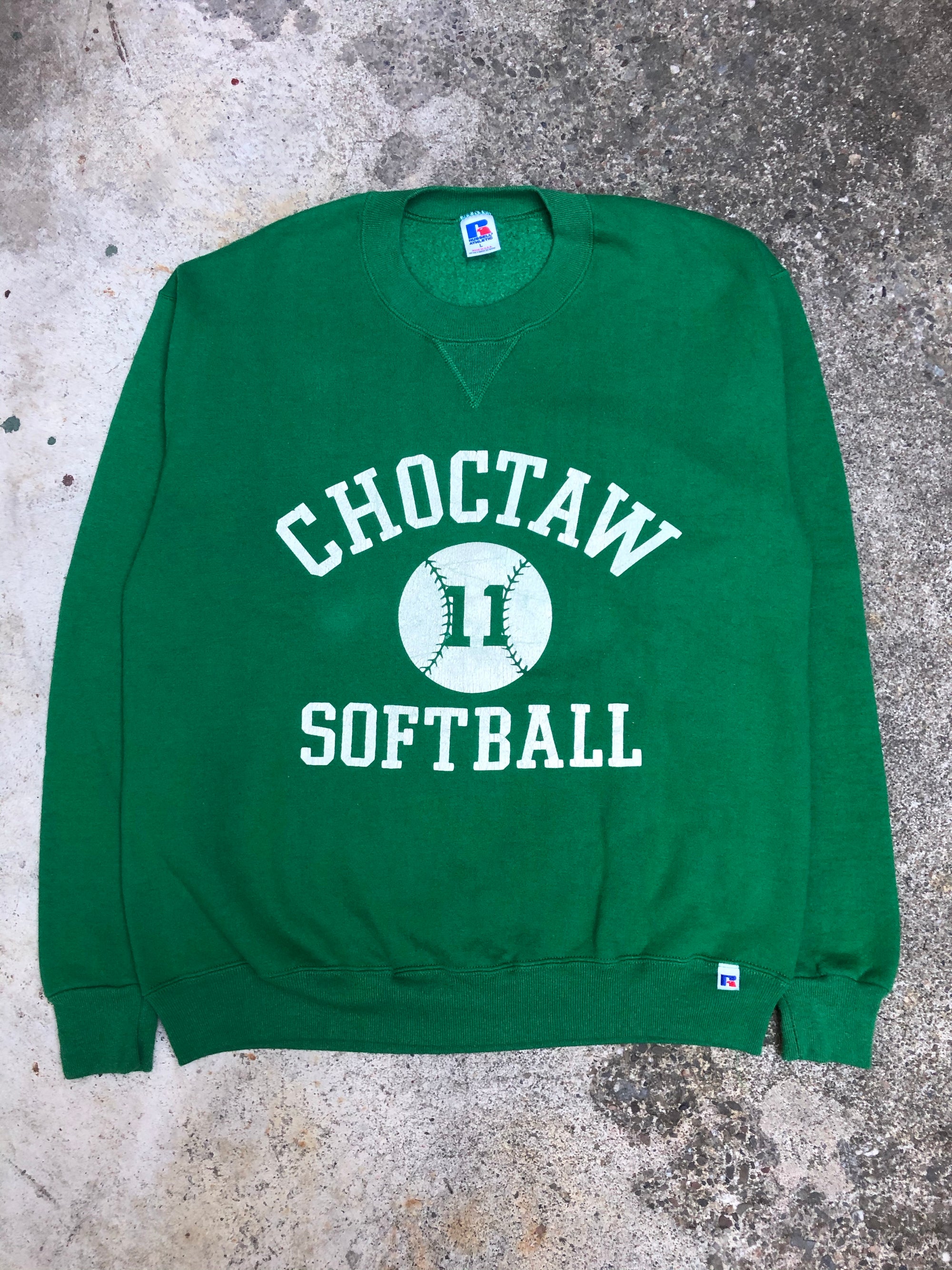 1980s Russell “Choctaw Softball” Green Sweatshirt