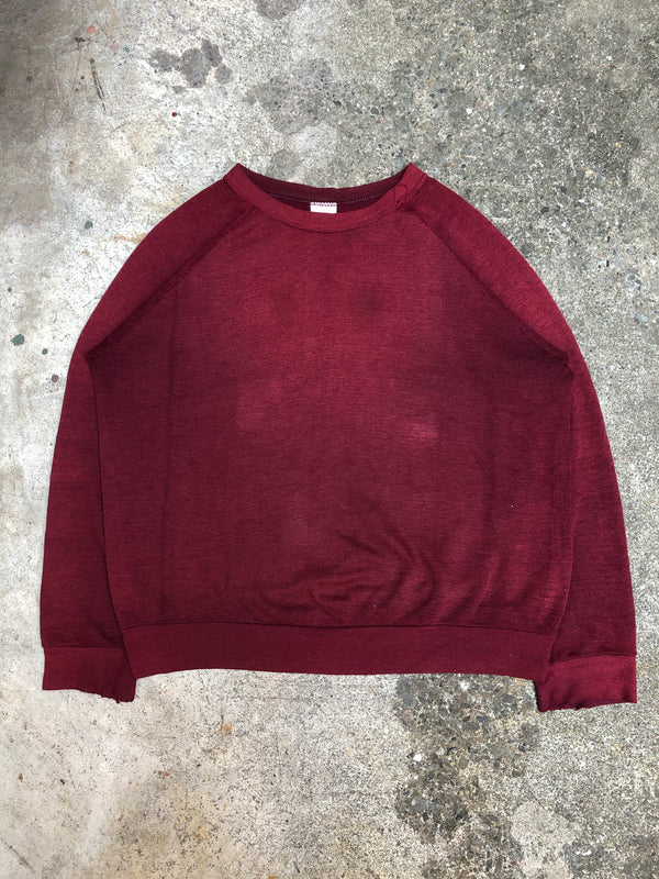 1980s Sun Faded Red Blank Raglan Sweatshirt