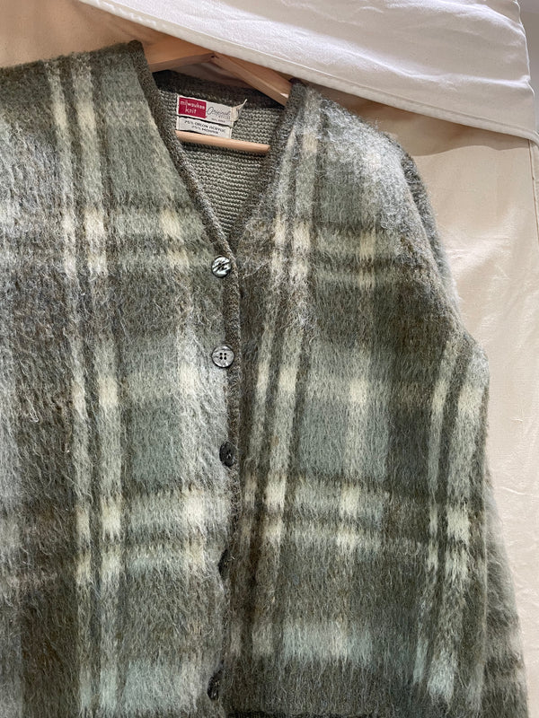 1960s Sage Green Mohair Cardigan (S)