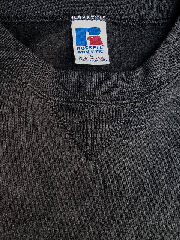 1990s Russell Black Blank Sweatshirt