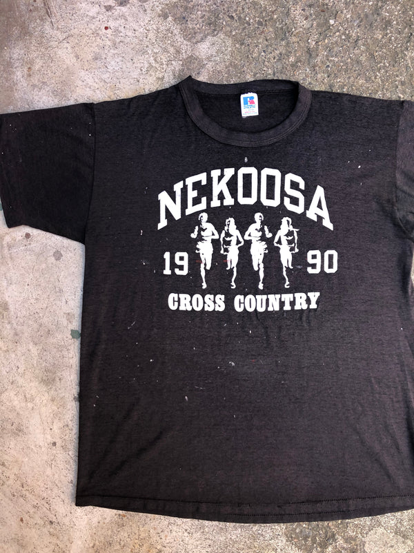 1990s Russell Faded Black Paint “Nekoosa Cross Country” Tee