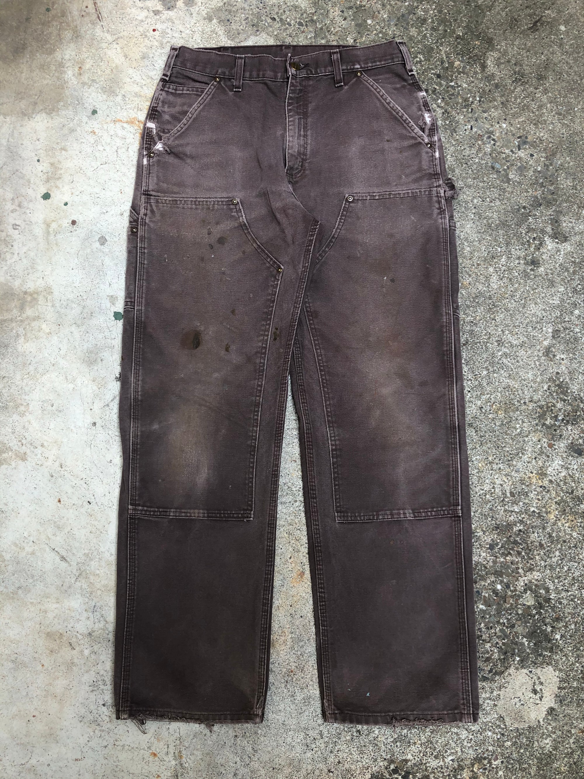 Carhartt B136 Dark Brown Double Front Knee Work Pants (31X31)