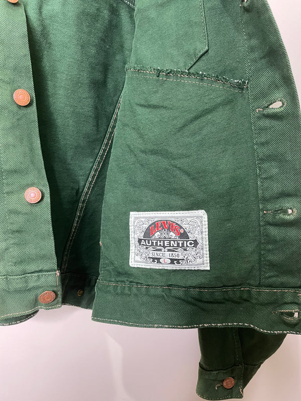 1990s Levi’s Faded Green Denim Trucker Jacket (L)