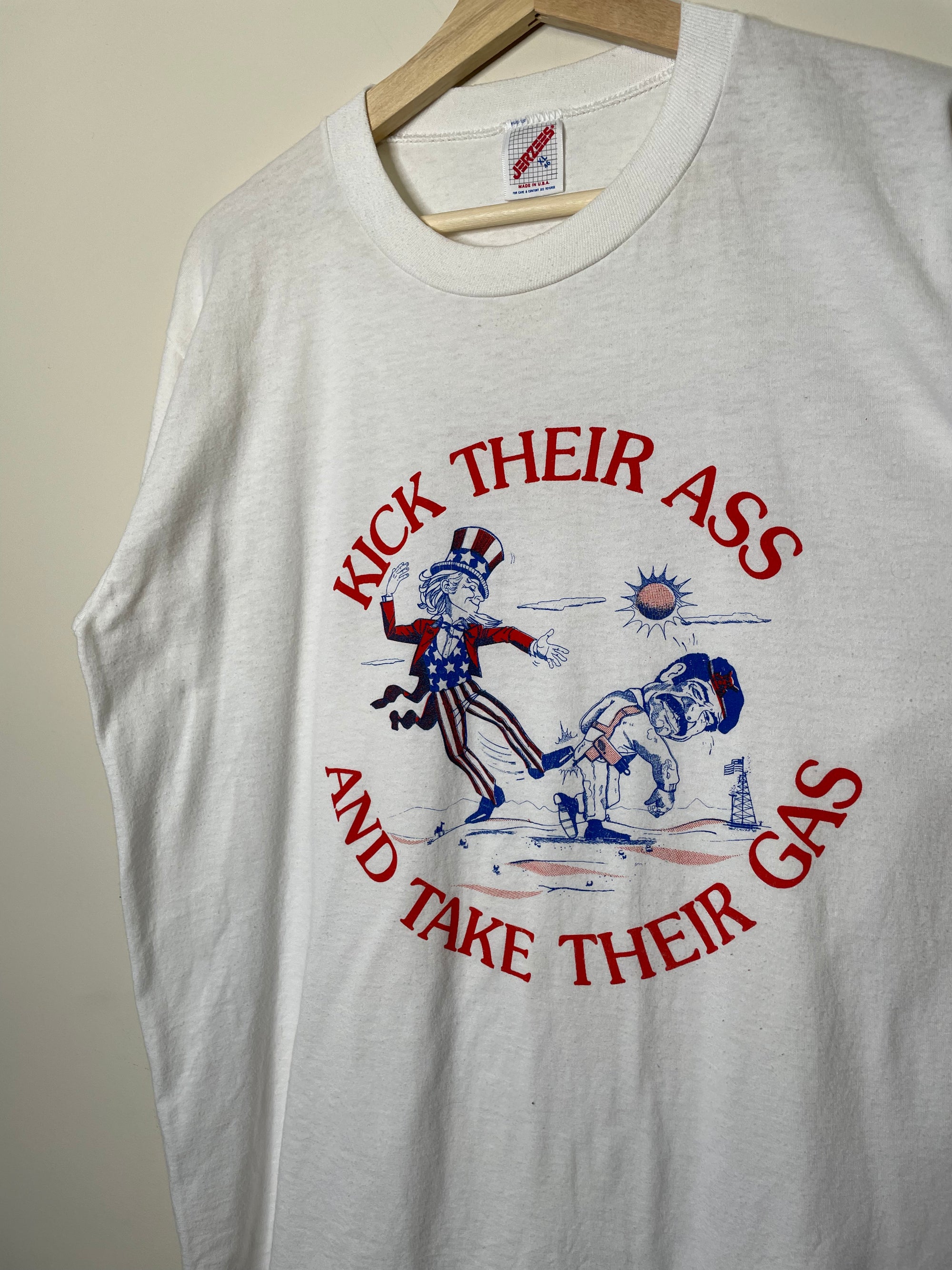 1980s/90s “Kick Their Ass And Take Their Gas” Tee (L)