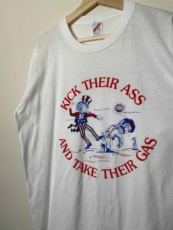 1980s/90s “Kick Their Ass And Take Their Gas” Tee (L)